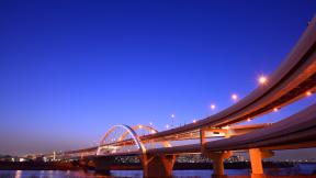 Япония, мост, вечер