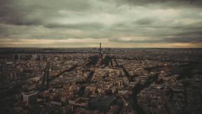 Эйфелева башня, Париж, Франция, с высоты