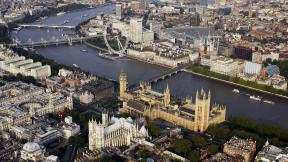 Англия, Лондон, с высоты, река, мост