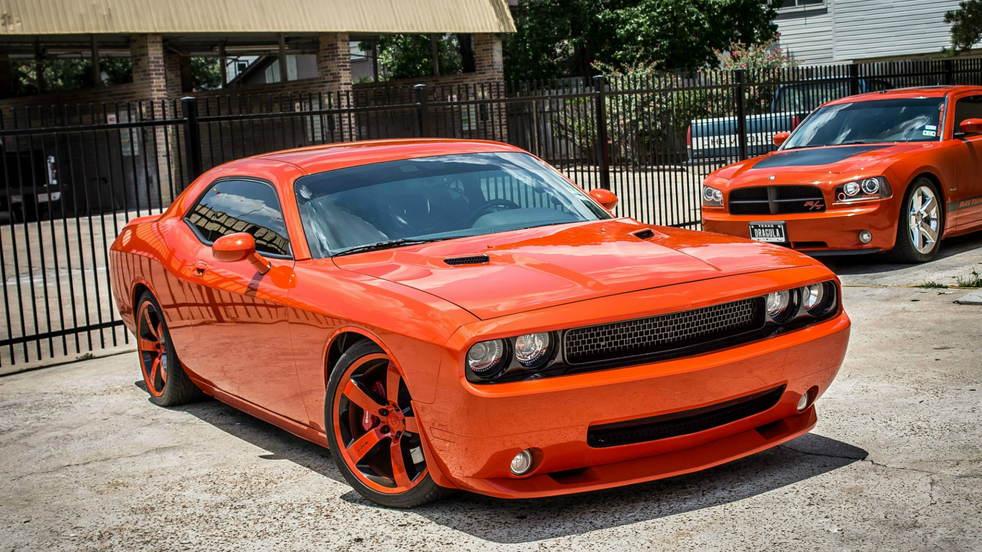 Dodge Challenger srt8 с девушкой