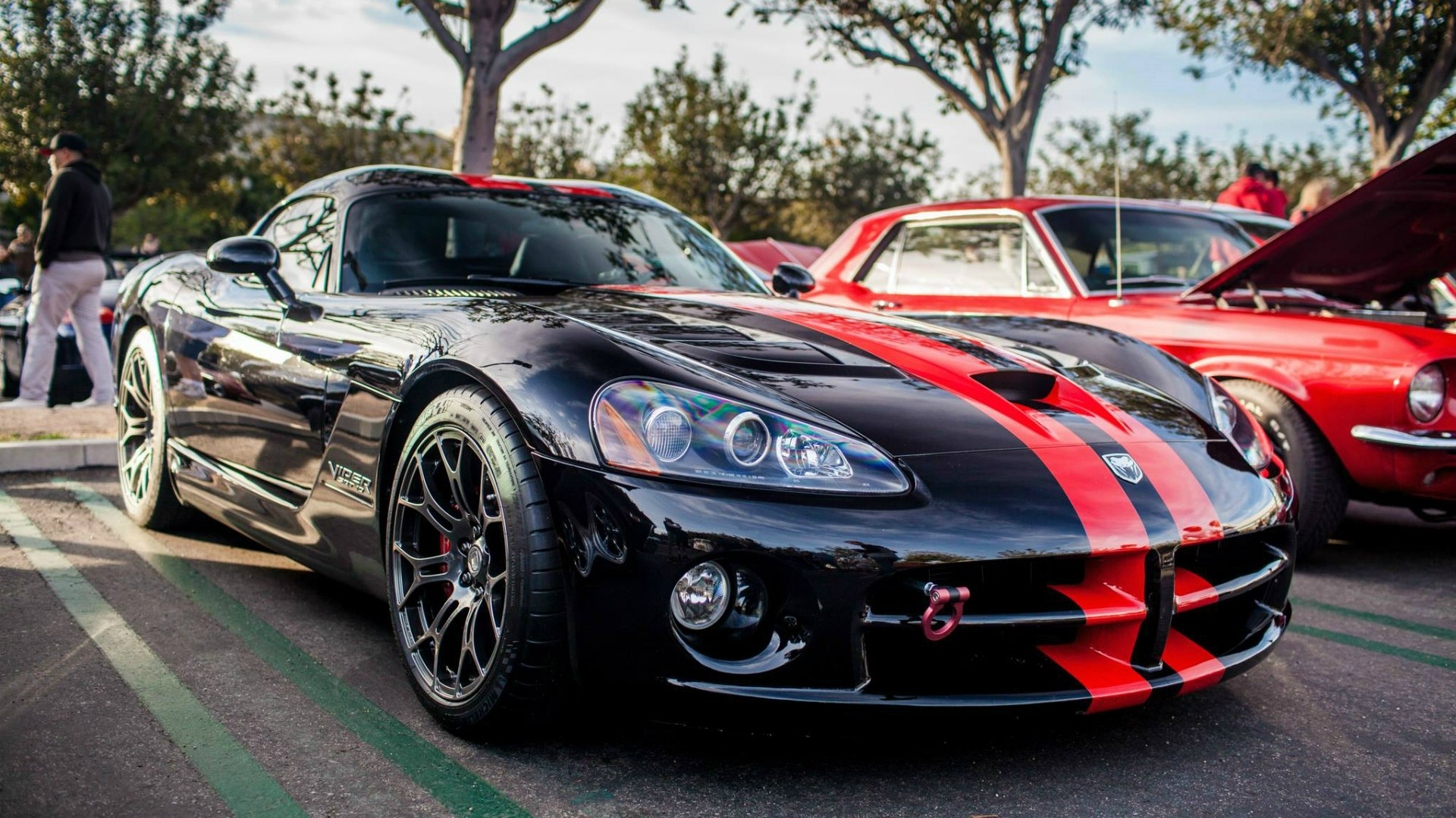 Dodge Viper черный 4k