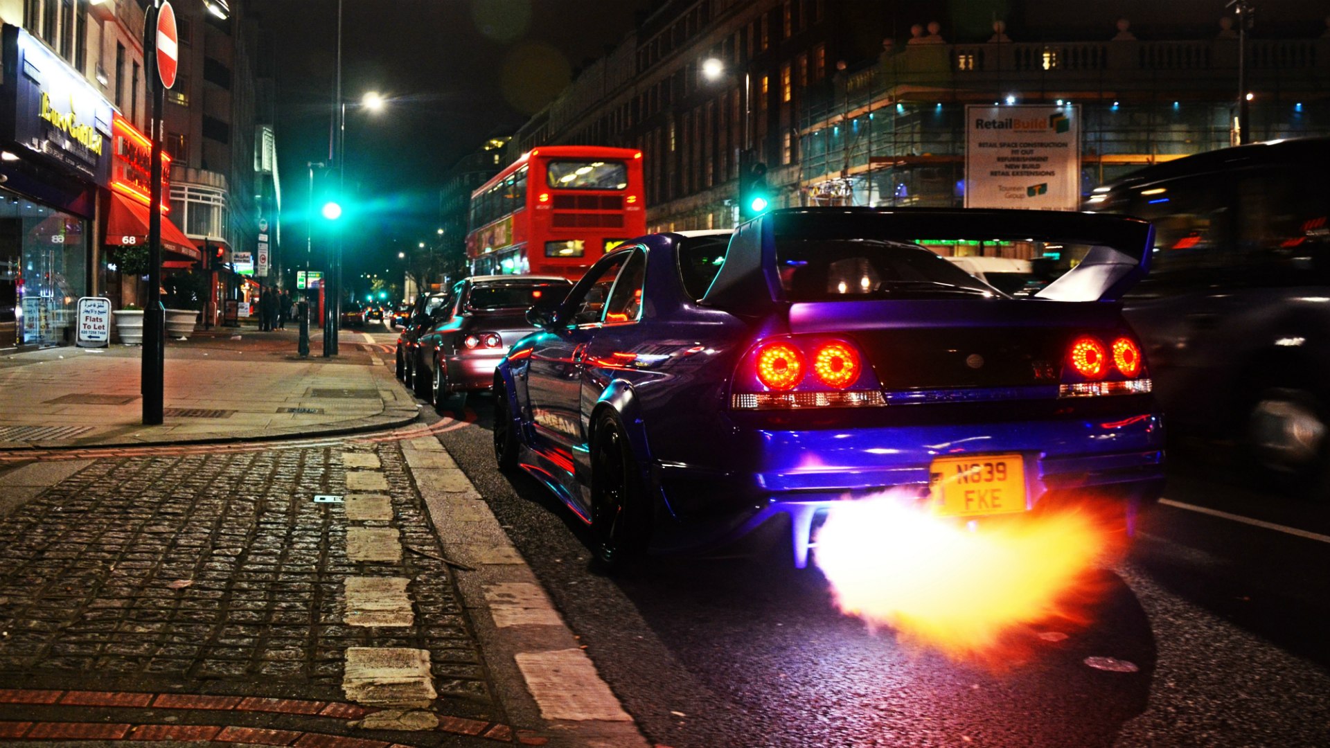 Skyline GTR 34 ночной город