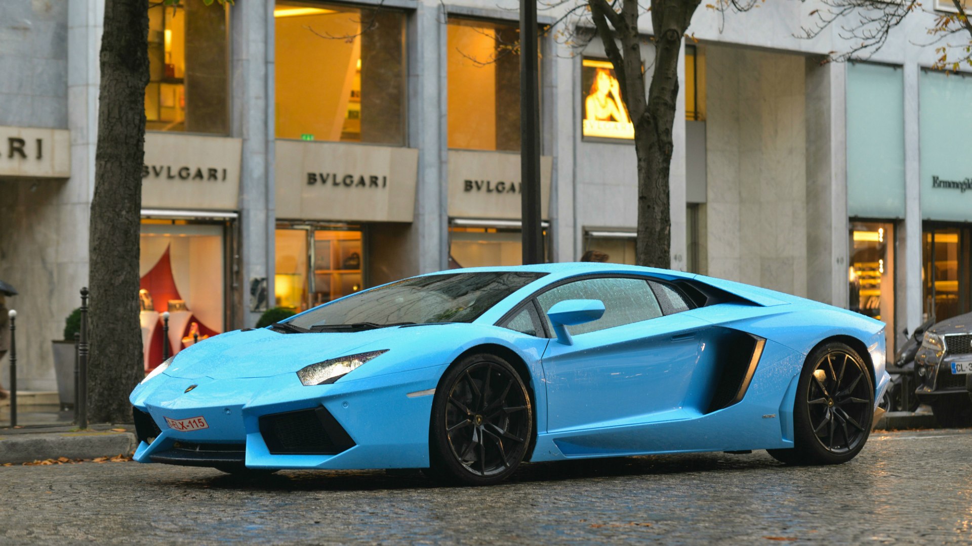 Lamborghini Aventador Blue 4k