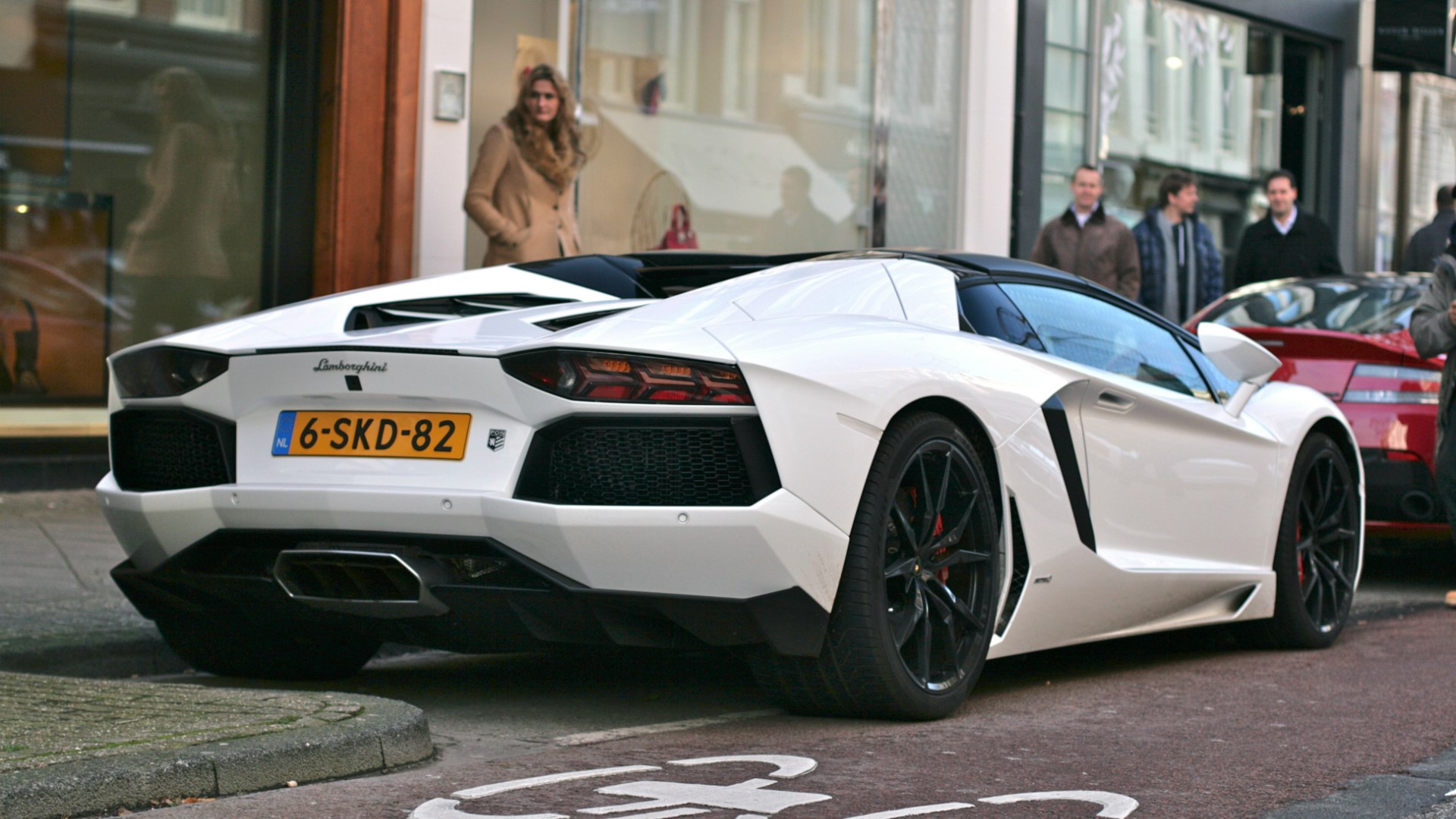 Lamborghini Aventador lp700 4 Roadster Red autumn