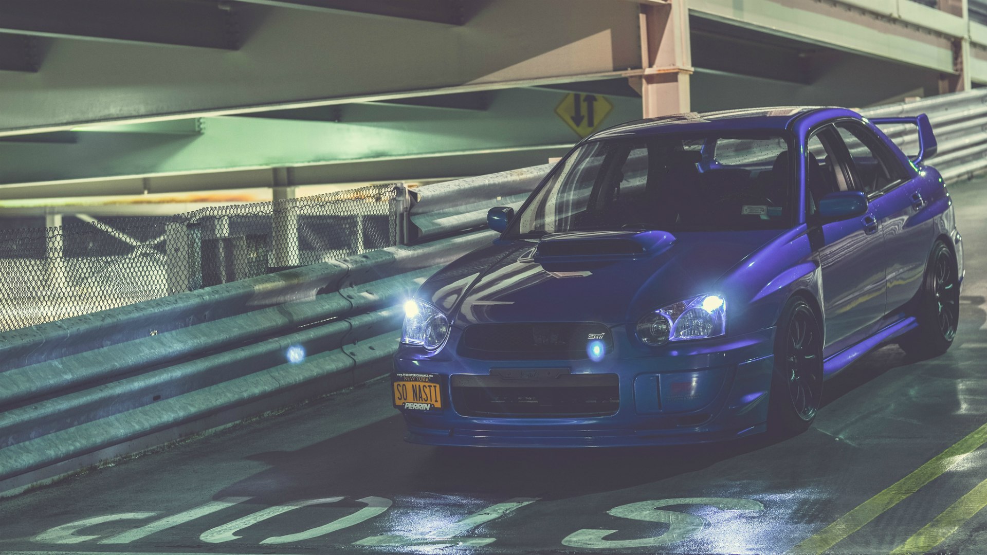 Subaru Impreza WRX STI ночью