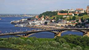 Нижний Новгород, мост, река, кремль, Россия