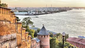 Нижний Новгород, кремль, река, с высоты, Россия