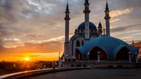 Россия, Казань, мечеть, закат