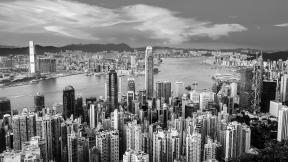 Гонконг, небоскрёбы, с высоты