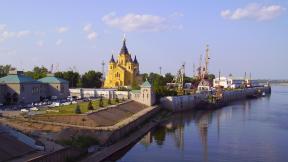 Нижний Новгород, река, Россия, церковь, купола