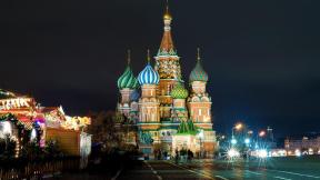 Россия, Москва, собор, ночь, Красная площадь, ночной город
