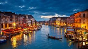 Венеция, Италия, лодка, море, вечер