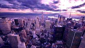 США, Нью-Йорк, небоскрёбы, с высоты