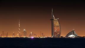 ОАЭ, Дубай, небоскрёбы, вечер, вечерний город, отель