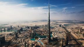 ОАЭ, Дубай, небоскрёбы, дорога, с высоты