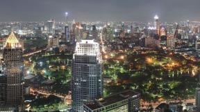Таиланд, Бангкок, с высоты, вечер, вечерний город, парк