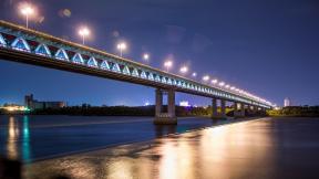 Нижний Новгород, Россия, вечер, мост, река