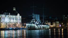 Россия, Санкт-Петербург, вечер, вечерний город, река, корабль