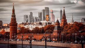 Москва, Россия, небоскрёбы, река, кремль, осень