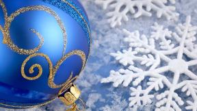 новый год, ёлочные украшения, шар, снежинка