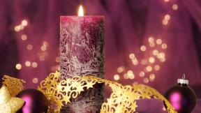 новый год, ёлочные украшения, шар, свеча