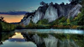 озеро, горы, скалы, отражение
